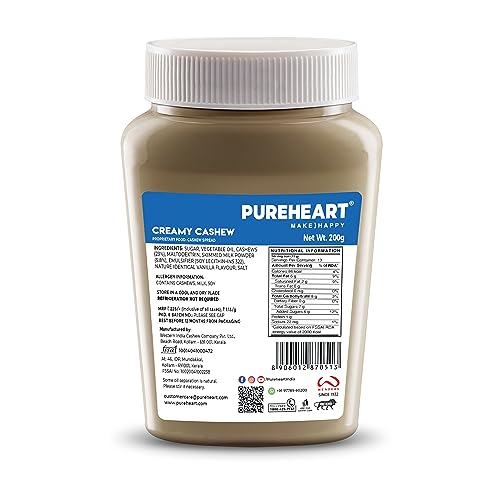 Pureheart Nut Spread Creamy Cashew 200 gm, Nutty Spread for Breakfast, Delicious, Smooth &amp; Creamy Snack - View 2 of 5