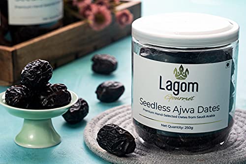 Lagom Gourmet Seedless Ajwa Dates 250G|Saudi Arabia Dates|All Natural|No Preservatives|No Added Sugar|Gluten Free|Vegan|Plant Based|Non Gmo|Dates Dry Fruits|Khajur|Khajoor|Khejur - View 4 of 5