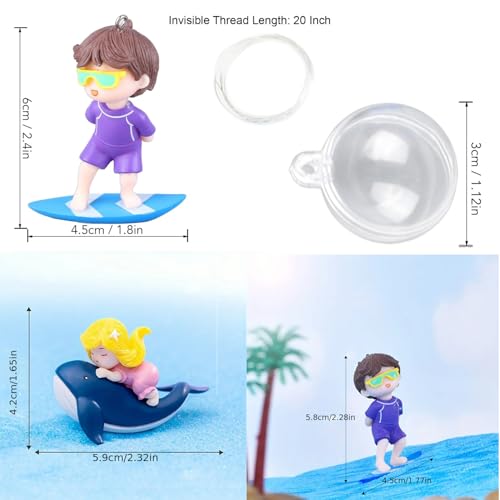 JAINSONS PET PRODUCTS Floating Toy for Aquarium Floating Aquarium Decorations 1 Cute Little Diver, 1 Surfer Boy, 1 Whale Riding Fish Tank Ornaments Decoration Fish Bowl Tank Accessories-Pack of 3 FROM INDIA(NUZ) - View 3 of 8