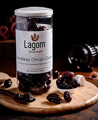 Lagom Gourmet Seedless Omani Dates 1 kg | All Natural | No Preservatives | No Added Sugar | Gluten Free | Vegan | Plant Based | Non GMO | Dates Dry Fruits | Khajur | Khajoor | Khejur - View 3 of 4