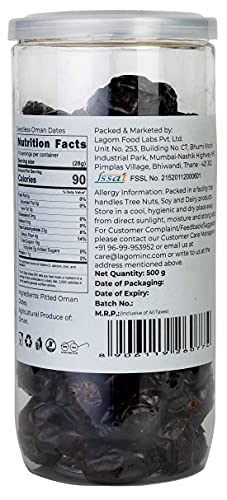 Lagom Gourmet Seedless Omani Dates 1 kg | All Natural | No Preservatives | No Added Sugar | Gluten Free | Vegan | Plant Based | Non GMO | Dates Dry Fruits | Khajur | Khajoor | Khejur - View 2 of 4