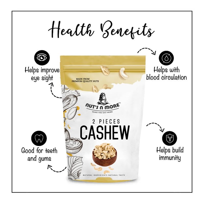NUT'S N MORE Fresh Split Cashew Nuts 2 Pieces/kaju Fada/half Cashew/split Cashew/100% Natural/Jh/cashew 1/2/ Pack of 400 Gram - View 2 of 4