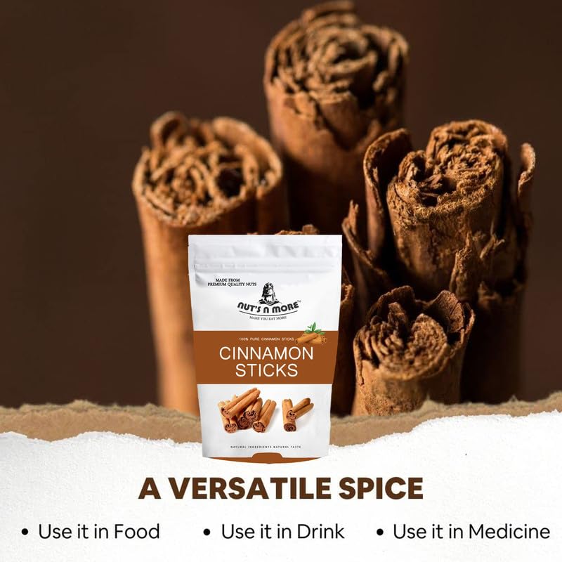 NUT'S N MORE Sri Lankan Cinanmom Quills/cinnamon Sticks/dalchini/dalchini Pencil/sabut Dalchini/whole Cinnamon/cigret Dalchini/kasia/100% Natural Spices Pack of 100 Grams - View 3 of 5