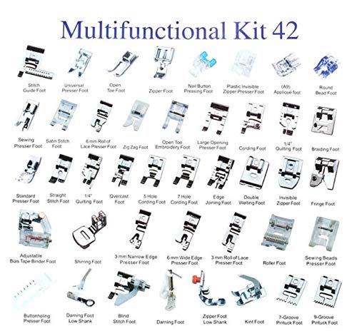 Zenith (42 Pieces) Steel Imported Domestic Sewing Foot Presser Sewing Machines Sewing Machine Presser Foot Feet Kit fit for Brother Singer Usha JanomeFROM INDIA(NUZ) - View 3 of 5