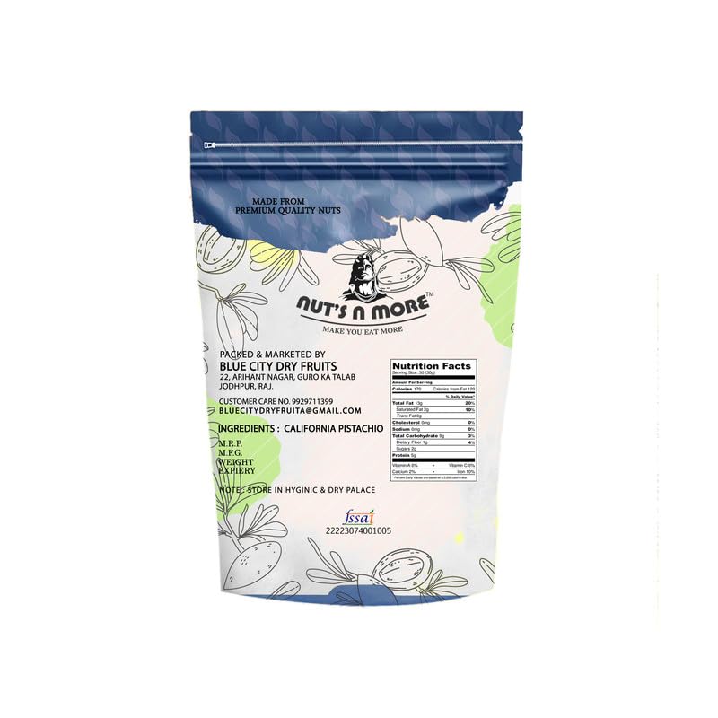 NUT'S N MORE Fresh Roasted And Salted California Pistachio/american Pistachio Nuts/dodi Pista/salted Pista/100% Natural Pack of 200 Gram - View 4 of 5