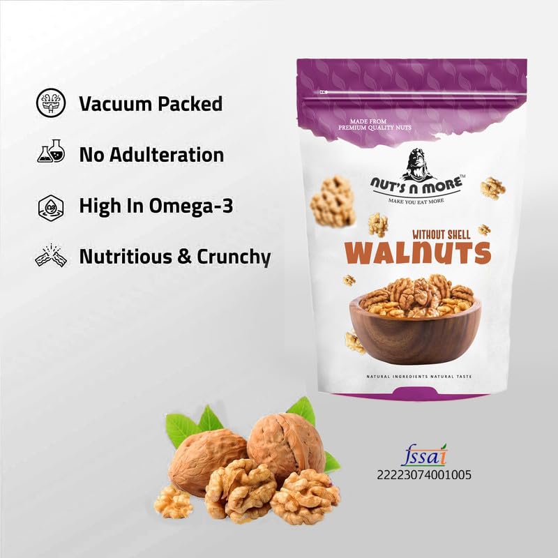 NUT'S N MORE Fresh Chilli Walnuts Kernels Without Shell/akhrot Giri/100% Natural Pack of 800 Gram - View 3 of 5