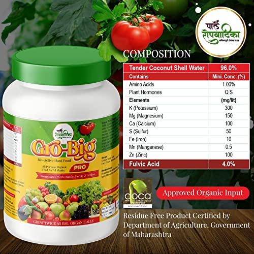 Parle Ropvatika Gro-Big Plant Nutrients (250gm) All Purpose Organic Soluble Plant Food - Flower, Vegetable &amp; Fruit Plant Stimulant, Microgreen &amp; Hydroponic Nutrients  FROM DUBAI (SAM) - View 3 of 3