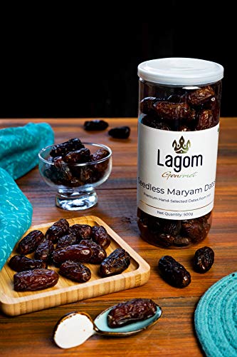 Lagom Gourmet Seedless Piarom Maryam Dates 500g | All Natural | No Preservatives | No Added Sugar | Gluten Free | Vegan | Plant Based | Non GMO | Dates Dry Fruits | Khajur | Khajoor | Khejur - View 3 of 4
