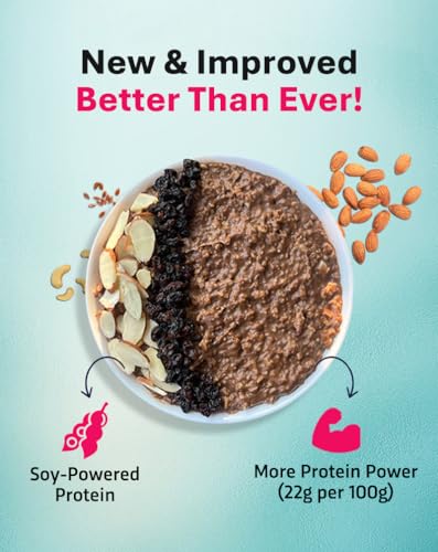 True Elements Protein Oats 400g - Dark Chocolate Oats | Super Oats with 22g Plant Protein | Protein Rich Breakfast | 100% Wholegrain Oats - View 2 of 7