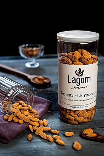 Lagom Gourmet Roasted Almonds 1 Kg | Lightly Salted | Dry Roasted | No Oil Used | Roasted To Perfection | No Preservatives | No Artificial Flavors | Gluten Free | Non Gmo | Nuts Dry Fruits - View 2 of 4