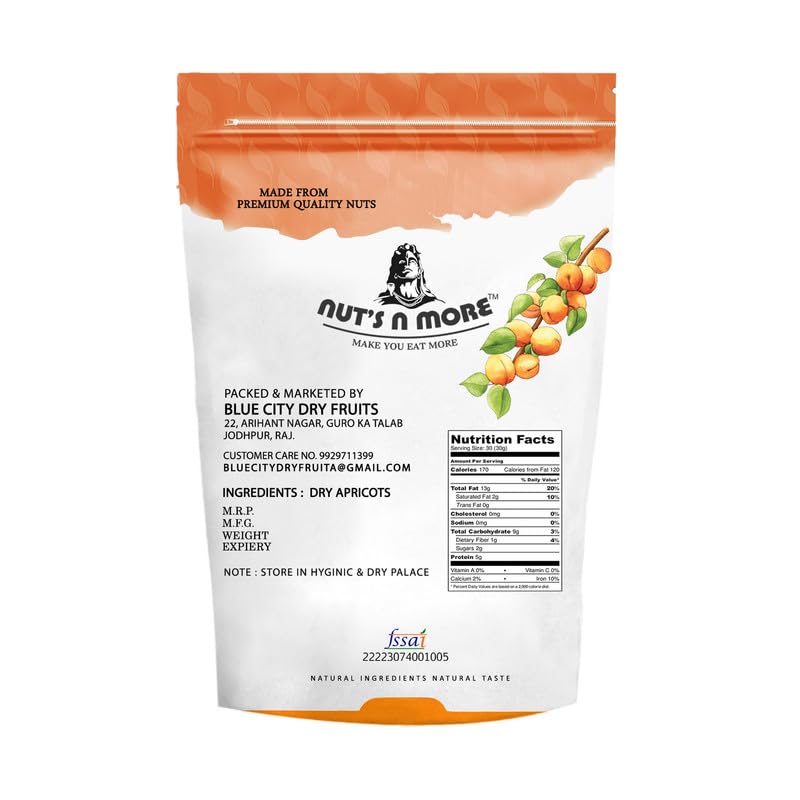 NUT'S N MORE Fresh Dried Apricot/khurmani/badam Bor/jardalu/turkish Dry Apricot/100% Natural/non Gmo Pack of 200 Gram - View 3 of 4