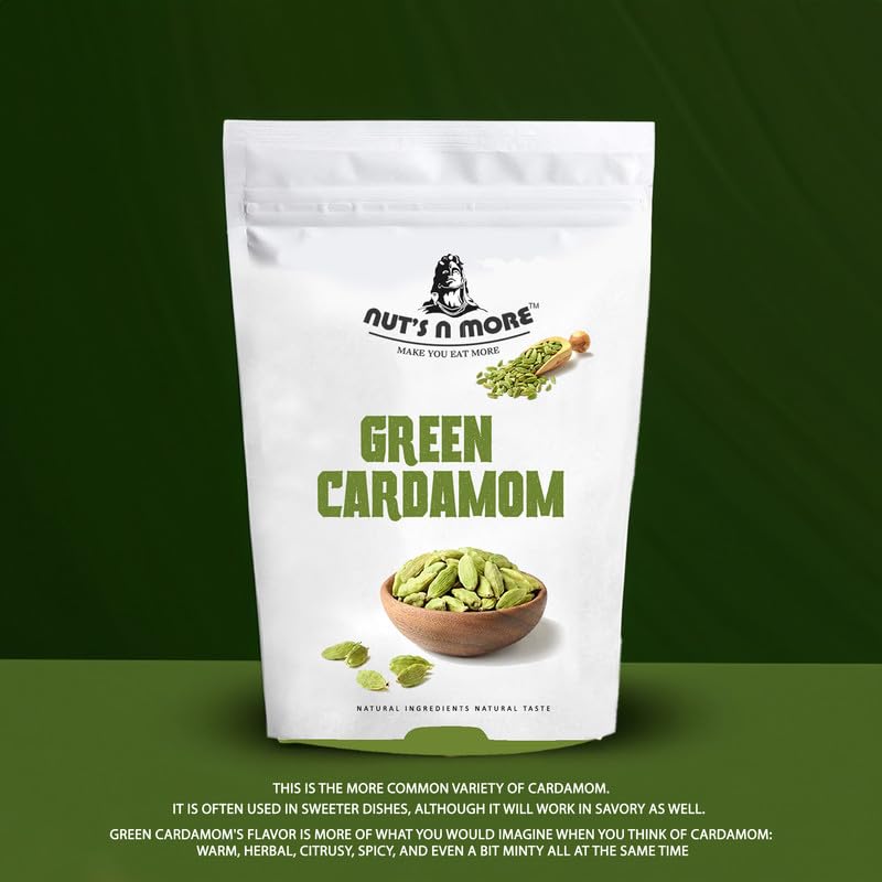 NUT'S N MORE Green Cardamom/hari Elaichi/elaichi/100% Natural Spices Pack of 50 Grams - View 3 of 5