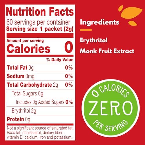 Truvia Calorie-Free Sweetener from the Monk Fruit Packets, 60 Count Monkfruit Box (Pack of 1)  FROM DUBAI (SAM) - View 2 of 3