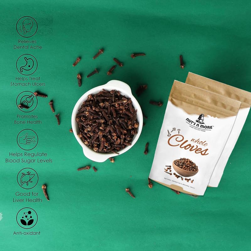 NUT'S N MORE Whole Cloves/lal Pari Laung/100% Natural Spices Pack of 100 Grams - View 3 of 4