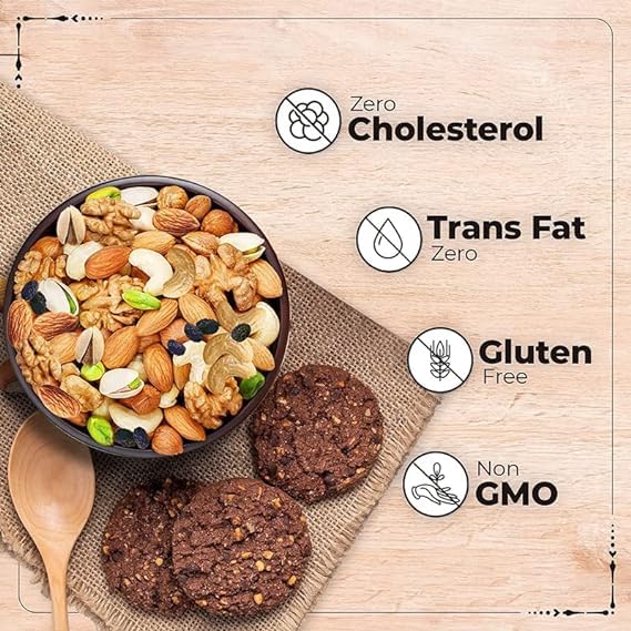 Nut O Nut Healthy Mix Dry Fruits (Almond, Cashew, Walnut, Green &amp; Black Raisin, Cranberry, Sunflower Seeds, Pumpkin Seeds) Nuts &amp; Dry Fruits (Jar Pack) 500G Power Of 9 Dry Fruits Protein Rich Snack - View 2 of 4