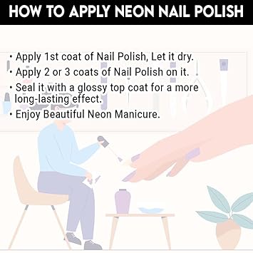 Beromt Nail Polish, Glossy Finish, Bright Neon, 8001, 10Ml (FROM INDIA FAAZ) - View 4 of 4