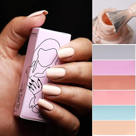 Beromt First Kiss Nude Pink Nail Polish, Vegan-Friendly, Non-Toxic, Safe Fast Dry, Nail Art, Gel Effect, Smooth texture, Lustrous, Best High-Shine Pastel Nail Polish, 8ml-7001 (FROM INDIA FAAZ) - View 2 of 5