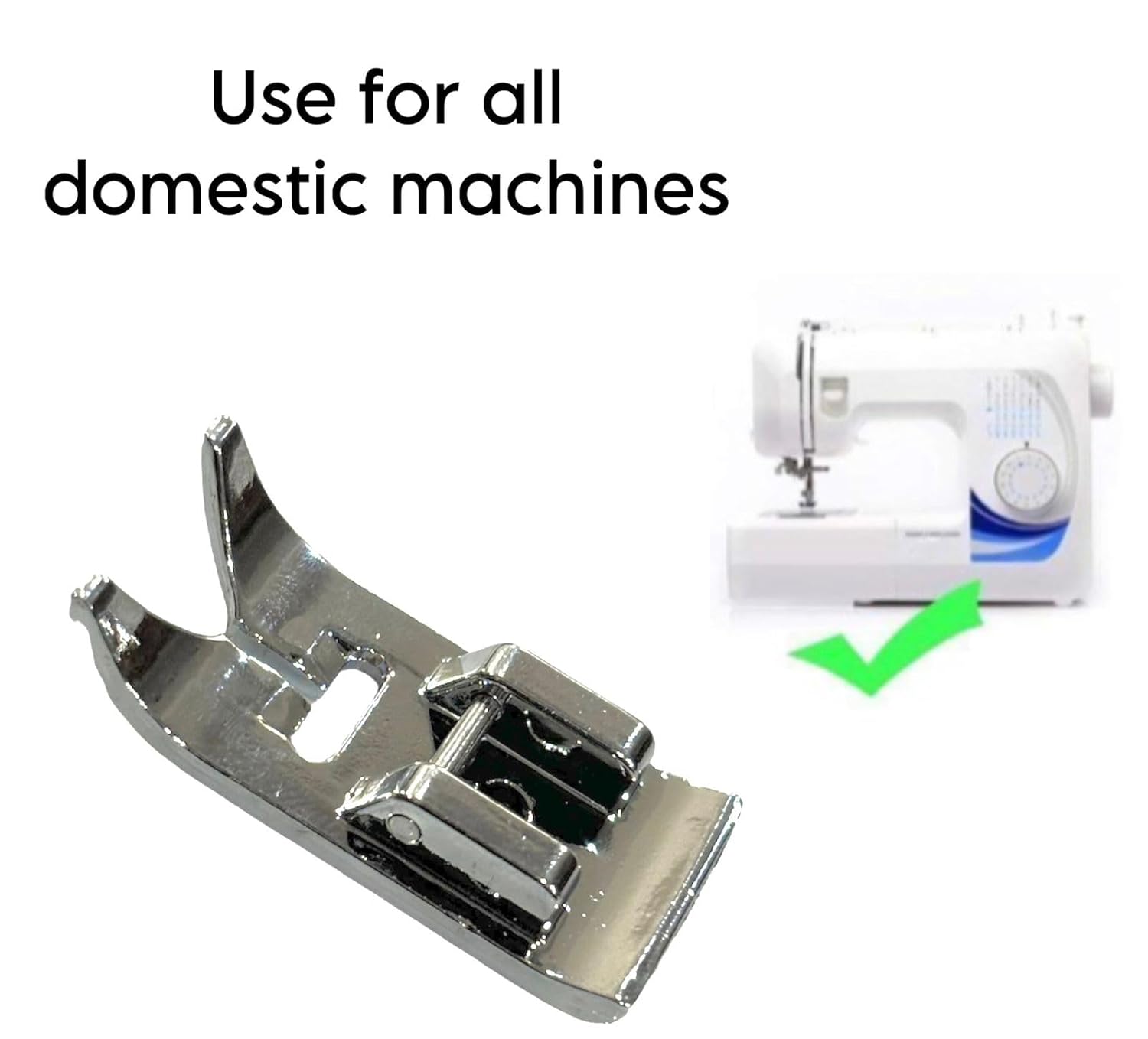 ZENITH Zig Zag Foot Pressure Foot Snap on Type for Automatic Electric Low Shank Sewing Machines Suitable for Usha Janome Brother Singer etc Steel Finish (Zig Zag Foot)FROM INDIA(NUZ) - View 2 of 4