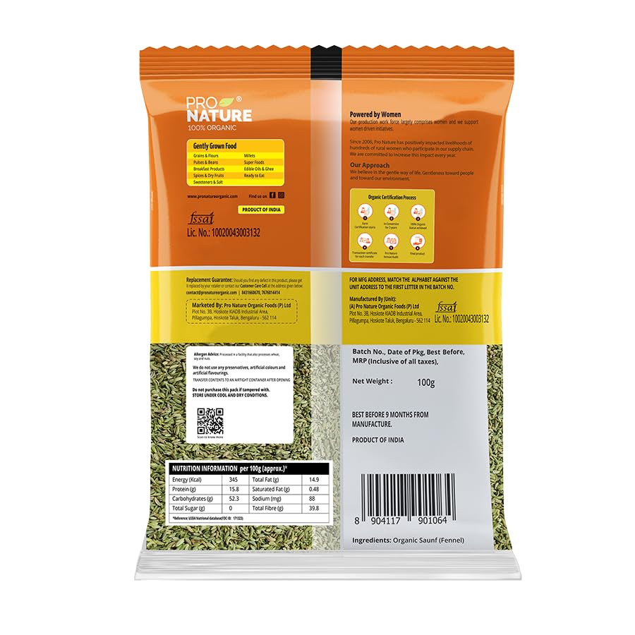 Pro Nature Saunf Fennel 100 Gram - Seeds - View 2 of 4