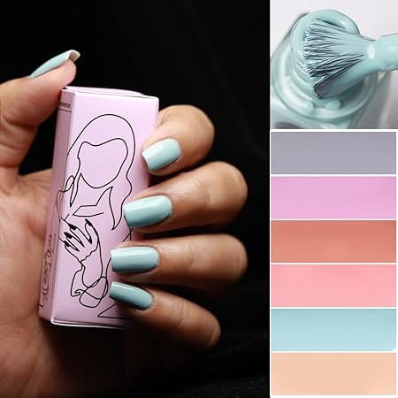 Beromt Nail Polish, Glossy, Matte Finish, Sky Blue, 8Ml (FROM INDIA FAAZ) - View 4 of 5