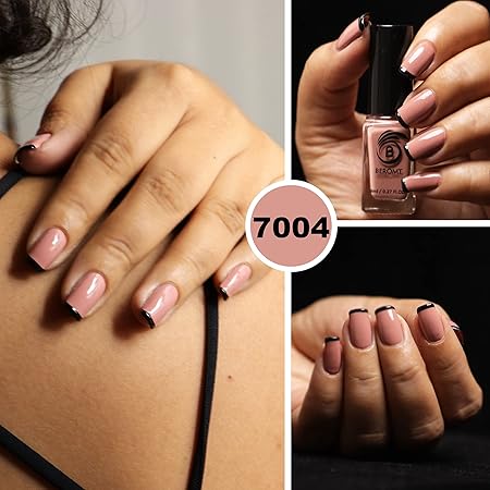 Beromt Irish Coffee Light Brown Nail Polish, Vegan-Friendly, Non-Toxic, Safe Fast Dry, Nail Art, Gel Effect, Smooth texture, Lustrous, Best High-Shine Pastel Nail Polish, 8ml-7004 (FROM INDIA FAAZ) - View 4 of 5
