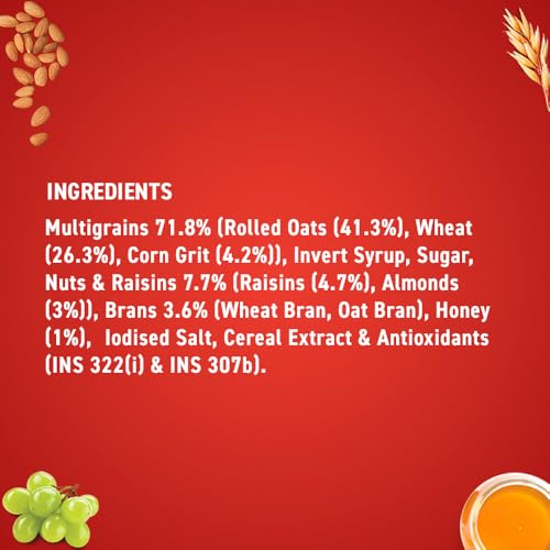 Bagrry's Crunchy Muesli 1kg Jar| 40% Fibre Rich Oats with Bran | 82% Multi Grains, Almonds, Raisins &amp; Honey | Breakfast Cereal | Natural Muesli (FROM INDIA)SAB - View 3 of 6