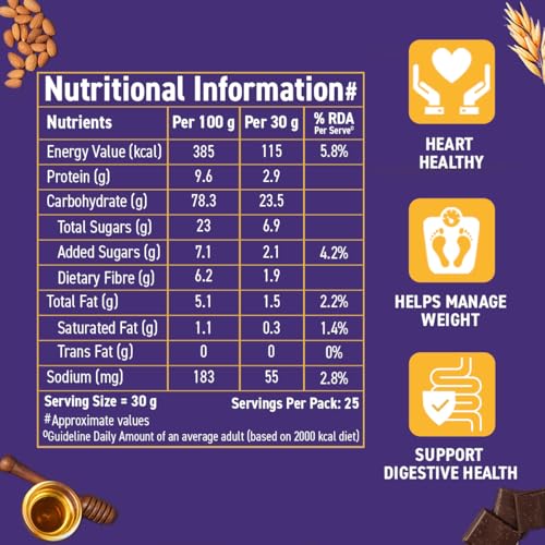 Bagrrys Choco Berry Muesli, 750gm, Chocolate Muesli with Almond, Quinoa, Cranberries |100% Belgian Dark Chocolate Muesli| 0% Artificial Ingredients Chocolate Muesli | 86% Fruits, Nuts &amp; Grains Chocolate Muesli (FROM INDIA)SAB - View 2 of 6