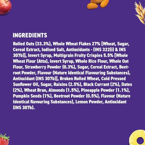 Bagrry's Fruit N Fibre Muesli, Mixed Fruit, 1000g (FROM INDIA)SAB - View 3 of 6