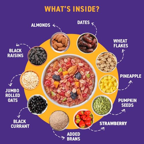Bagrry's Fruit N Fibre Muesli, Mixed Fruit, 1000g (FROM INDIA)SAB - View 4 of 6