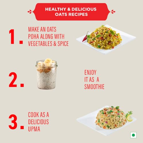 Bagrry's White Oats 500gm Box | Natural Whole Grain | High Soluble Fibre | Protein Goodness| Non GMO | Breakfast Cereal | Instant Oats (FROM INDIA)SAB - View 5 of 6