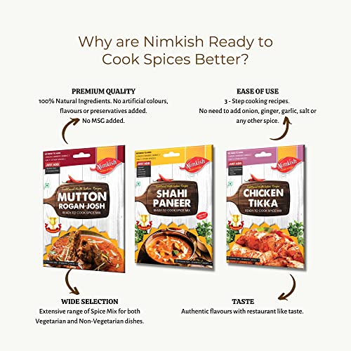 Nimkish Chicken Curry Masala 60g (Pack of 2, 30g each), Ready to Cook Spice Mix, Quick &amp; Tasty Meals, Premix Powder Spice(FROM INDIA)JEZ - View 3 of 6