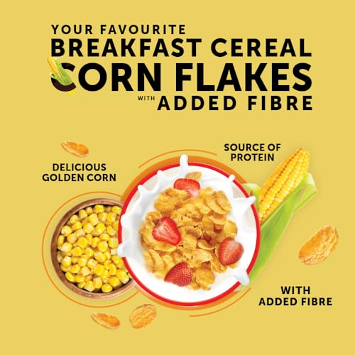 Bagrry's Corn Flakes Plus 475g Box |Original and Healthier | Low Fat &amp; Cholesterol | High Fibre |All Natural CornFlakes | Breakfast Cereal (FROM INDIA)SAB - View 6 of 6