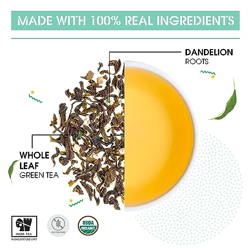Teabox Premium Organic Green Tea With Dandelion Roots | 100% Whole Leaf Green Tea From The Himalayas | 25Tea Bags (FROM INDIA)SAB - View 2 of 6