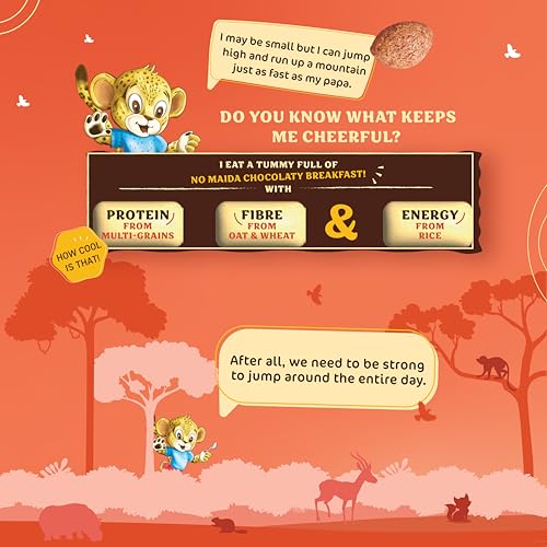 Bagrry's Choco+ Multigrain Chocos Cereal, No Maida, 1.2kg Pouch, Yummy Chocolate Chocos for Kids &amp; Adults | Goodness of Oats, Whole Wheat, Rice, Yummy Chocolaty Breakfast Cereal (FROM INDIA)SAB - View 4 of 6