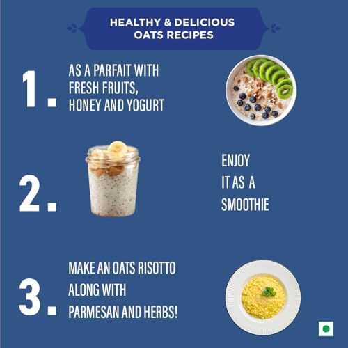 Bagrry's Steel Cut Oats 1.5kg Pouch | High in Dietary Fibre &amp; Protein |Helps in Weight Management &amp; Reducing Cholesterol | Non GMO | Old Faishoned Oats| Breakfast Cereal (FROM INDIA)SAB - View 5 of 6
