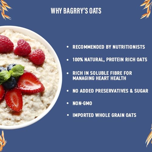 Bagrry's Steel Cut Oats 1.5kg Pouch | High in Dietary Fibre &amp; Protein |Helps in Weight Management &amp; Reducing Cholesterol | Non GMO | Old Faishoned Oats| Breakfast Cereal (FROM INDIA)SAB - View 6 of 6