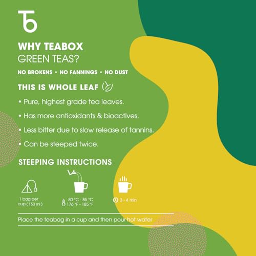 Teabox Darjeeling Green Tea Sampler Bags 20 Tea Bags (2pcs X 10 flavors) | 100% Natural | 0% Bitterness | Immunity Boosting Sampler Pack | From The Himalayas (FROM INDIA)SAB - View 6 of 6