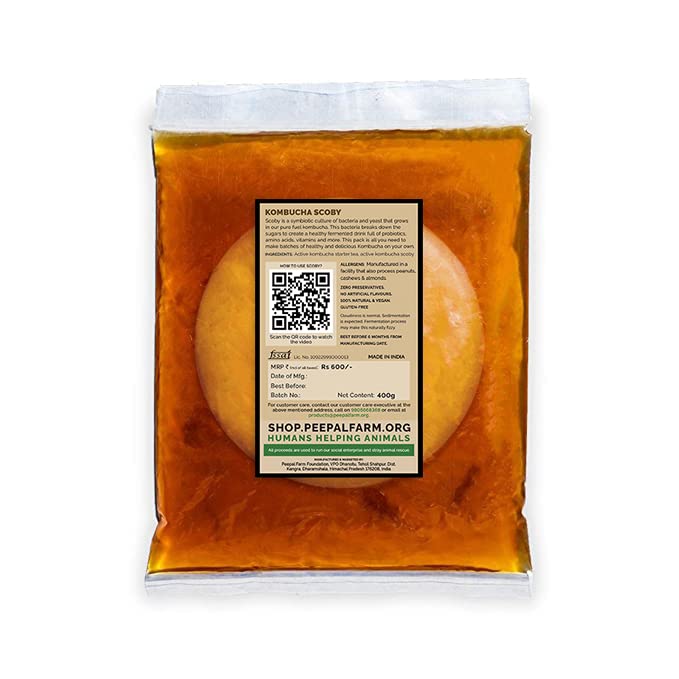 Peepal Farm Products Kombucha Scoby Liquid Natural Probiotic Culture And Starter Black Tea 100% Natural, No Preservative Keto-Friendly, Low Sugar, Vegan, Gluten-Free (400Ml), 400 Mg(FROM INDIA FAAZ) - View 3 of 6