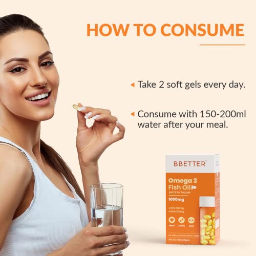 BBETTER Omega 3 Fish Oil Capsules For Heart, Joints & Brain Health ...