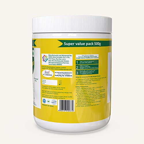 Pro360 Weight Gainer High Protein Powder (500 g, Chocolate Flavour )- Calorie Rich Complete Nutritional Supplement - Triple Protein Source with 25 Vital Nutrients for Men &amp; Women - (FROM INDIA)SAB - View 4 of 6