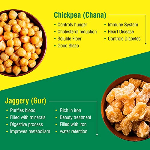 Dhampure Speciality Gur Chana, 200 grams | Chickpeas Sweets Snacks With Jaggery | Roasted Chickpeas(FROM INDIA)JEZ - View 3 of 6