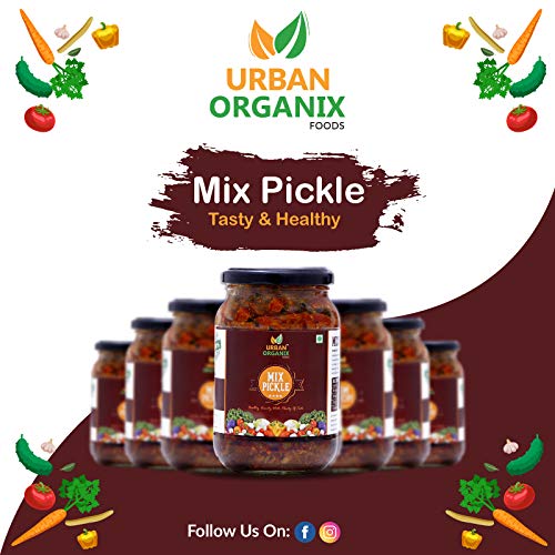 URBAN ORGANIX FOODS Homemade Mixed Pickle Achaar (Mixed Vegetable, Mango, Lime, Green Chilli, Carrot, Ginger Pickle, 500 g) (Mix Pickle) - View 5 of 7