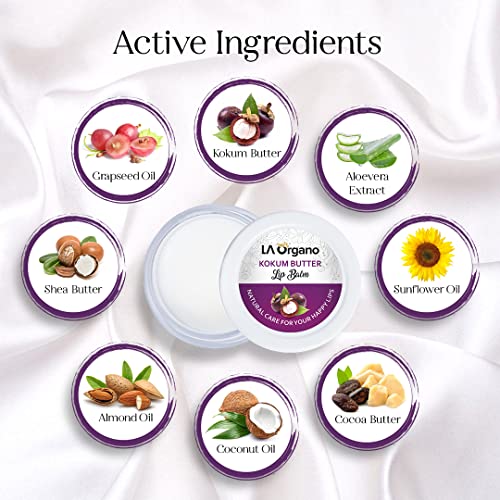 LA Organo Kokum Butter &amp; Tint Lip Balm For Dry, Chapped Lips With Intense Moisturizing (10 g, Pack of 2) (FROM INDIA)SAB - View 7 of 7
