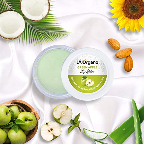 LA Organo Green Apple &amp; Rose Lip Balm For Dry, Chapped Lips With Intense Moisturizing (10 g, Pack of 2) (FROM INDIA)SAB - View 2 of 7