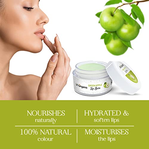 LA Organo Green Apple &amp; Rose Lip Balm For Dry, Chapped Lips With Intense Moisturizing (10 g, Pack of 2) (FROM INDIA)SAB - View 4 of 7