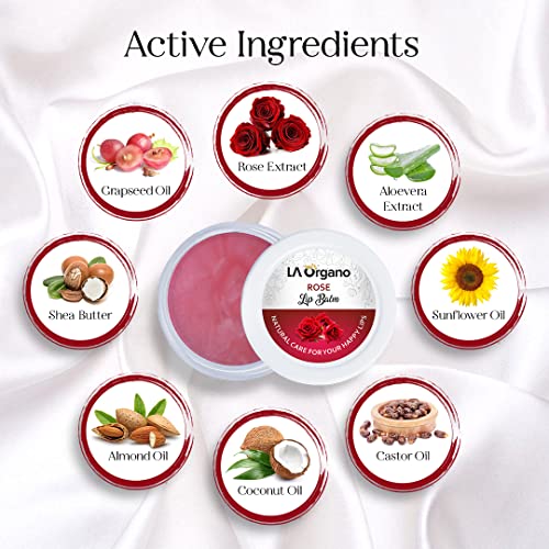 LA Organo Rose Lip Balm For Dry, Chapped Lips With Intense Moisturizing (10 g, Pack of 2) (FROM INDIA)SAB - View 3 of 5