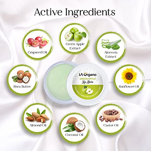 LA Organo Green Apple Lip Balm For Dry, Chapped Lips With Intense Moisturizing (10 g) (FROM INDIA)SAB - View 3 of 5