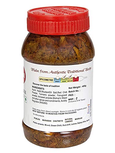 LUCKNOW'S AROURA ACHAR SINaCE 1944 Raw Turmeric Pickle 400g for Home Use Home Made With Love No Artificial Colors - View 6 of 7