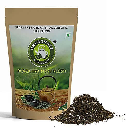 GreenMate Darjeeling First Flush Black Tea Leaves 100gm | 100% Natural Black Tea Leaves | Unflavored First Flush Black Tea | Preservative-Free Tea Leaves | Packed in a convenient Zip Pouch (FROM INDIA)SAB - View 3 of 7