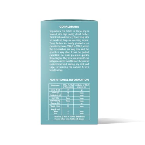 GOPALDHARA Darjeeling Tea First Flush Flowery Orange Pekoe 200 Gm Paper Box - (Regular Series) Ftgfop1 Leaf First Flush Black Tea From The High Hills Of Darjeeling (FROM INDIA)SAB - View 2 of 6